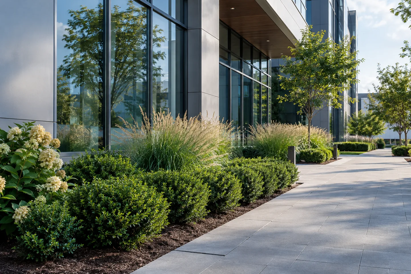 Landscaped grounds and a carefully maintained property exterior